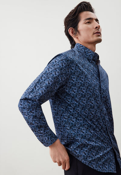 Men Clothing Wrinkle-Free Digital Print Casual Shirt Comfort Fit