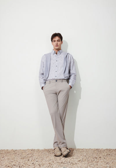 เสื้อเชิ้ตแขนยาวลำลองสำหรับผู้ชาย Comfort Fit