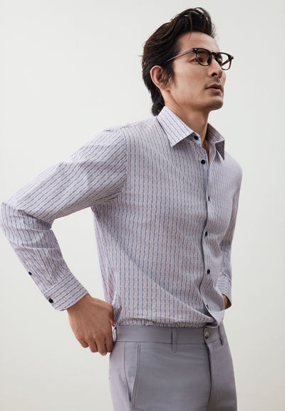 เสื้อเชิ้ตแขนยาวลำลองสำหรับผู้ชาย Comfort Fit