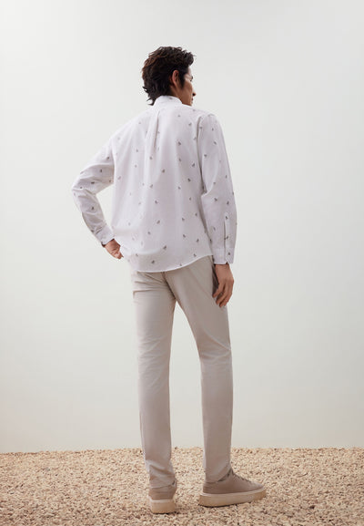 เสื้อเชิ้ตแขนยาวลำลองสำหรับผู้ชาย Comfort Fit