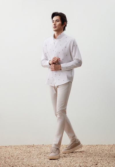 เสื้อเชิ้ตแขนยาวลำลองสำหรับผู้ชาย Comfort Fit