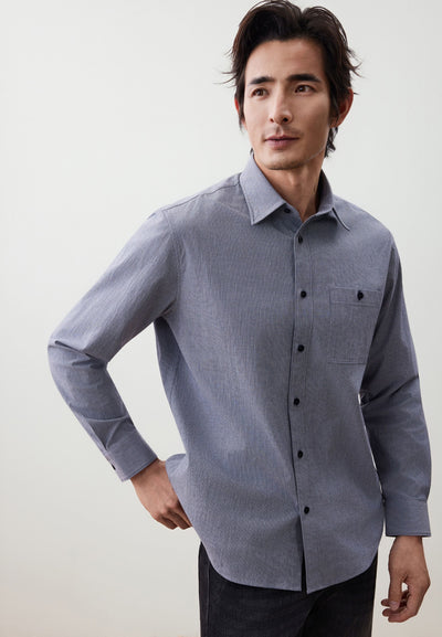 เสื้อเชิ้ตแขนยาวลำลองสำหรับผู้ชาย Comfort Fit