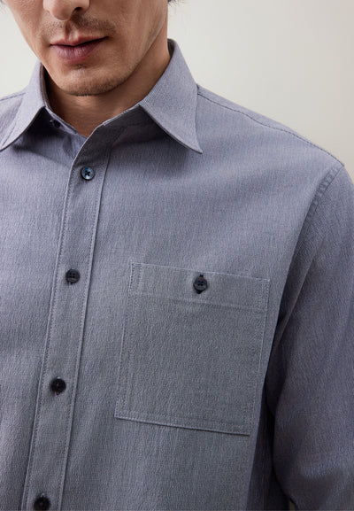 เสื้อเชิ้ตแขนยาวลำลองสำหรับผู้ชาย Comfort Fit