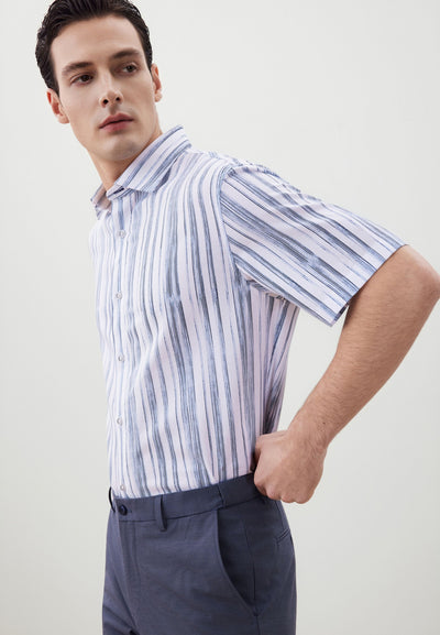 เสื้อเชิ้ตแขนสั้นลำลองสำหรับผู้ชาย Comfort Fit