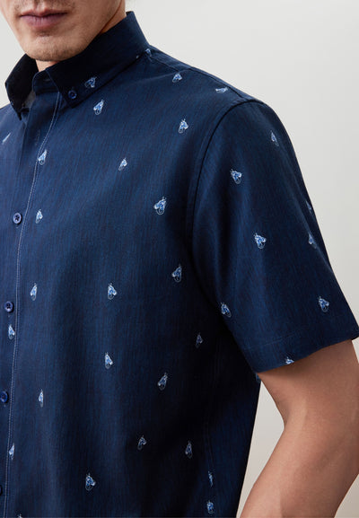 เสื้อเชิ้ตแขนสั้นลำลองสำหรับผู้ชาย Comfort Fit