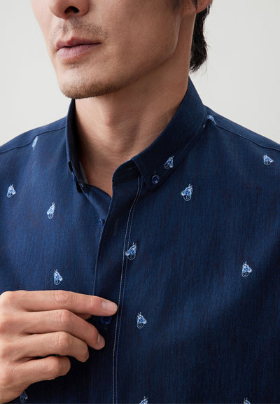 เสื้อเชิ้ตแขนสั้นลำลองสำหรับผู้ชาย Comfort Fit