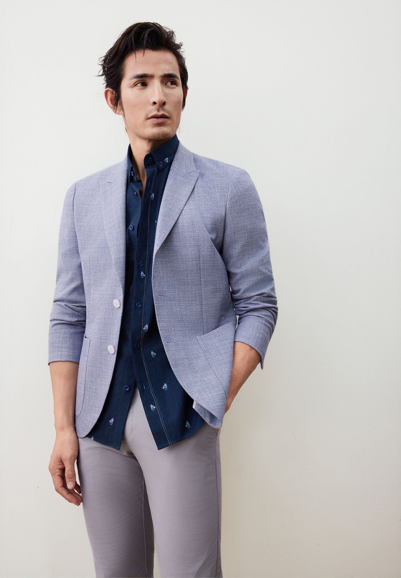 เสื้อเชิ้ตแขนสั้นลำลองสำหรับผู้ชาย Comfort Fit