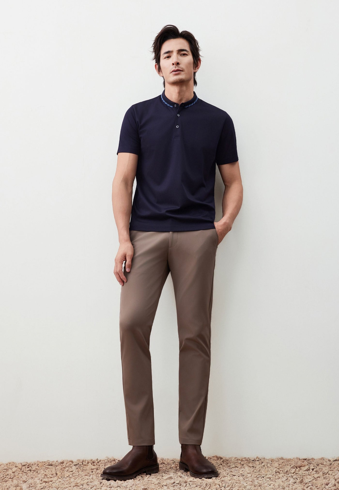 กางเกงขายาวแบบลำลองสำหรับผู้ชาย Slim Tapered Fit