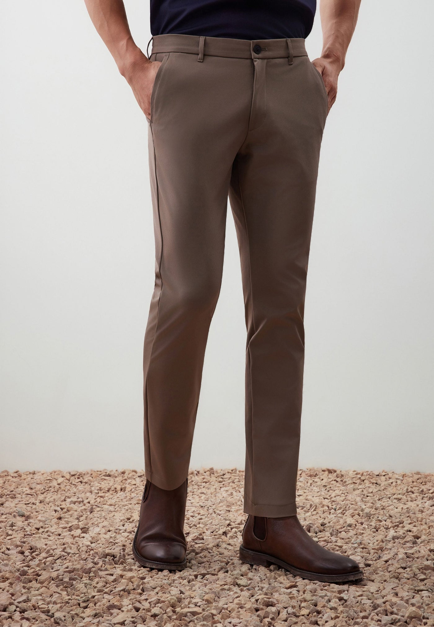 กางเกงขายาวแบบลำลองสำหรับผู้ชาย Slim Tapered Fit