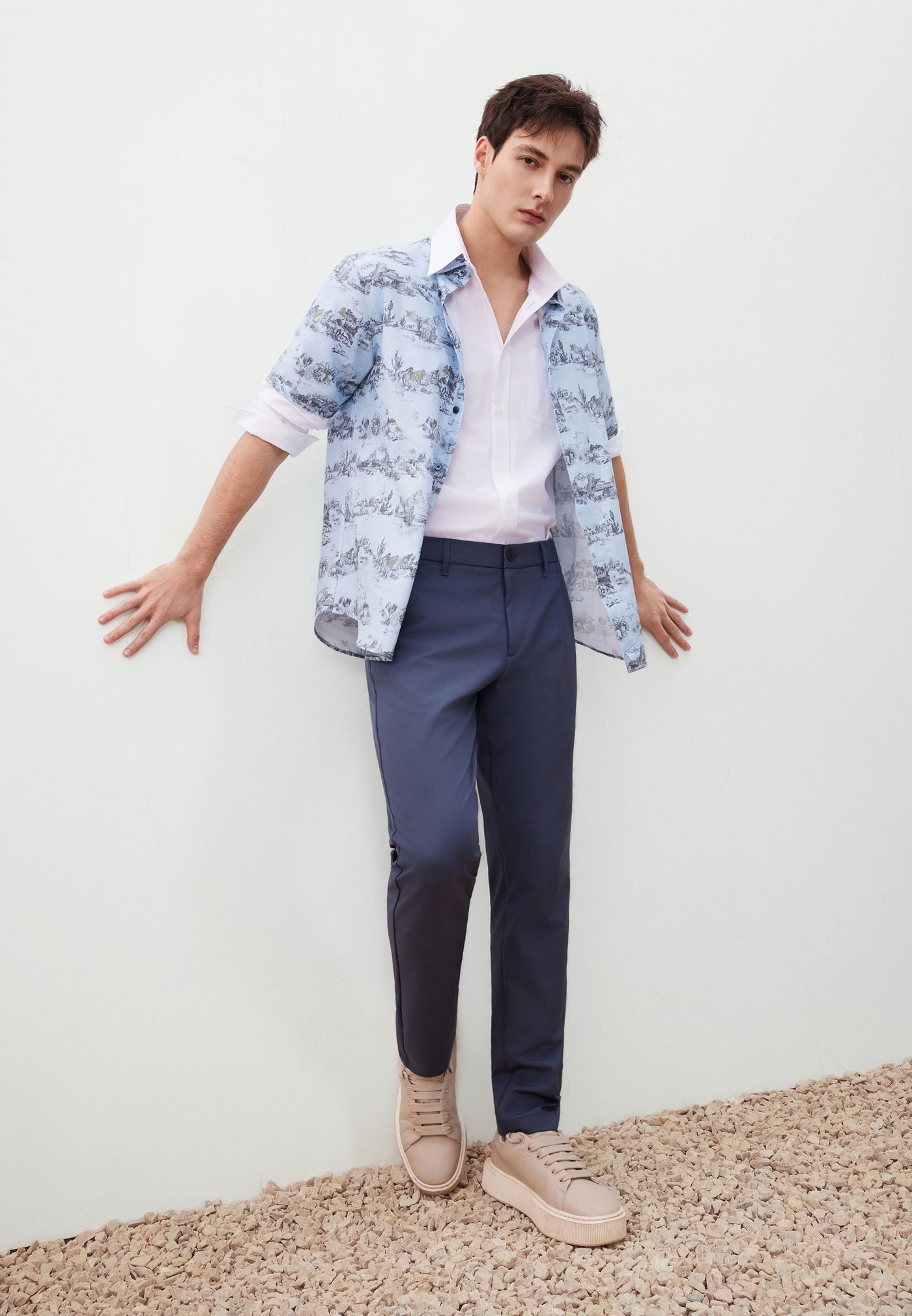 กางเกงขายาวแบบลำลองสำหรับผู้ชาย Slim Tapered Fit