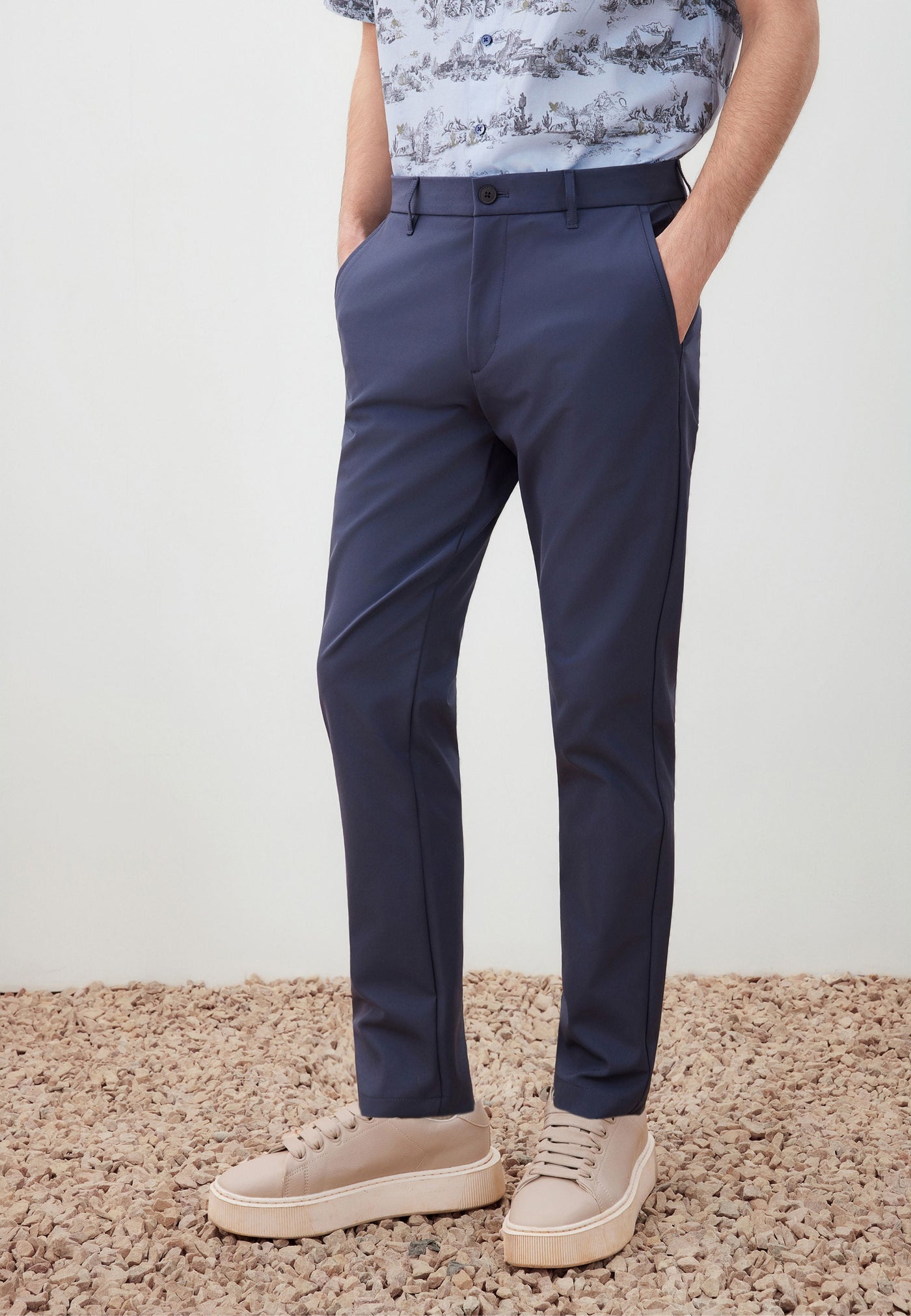 กางเกงขายาวแบบลำลองสำหรับผู้ชาย Slim Tapered Fit