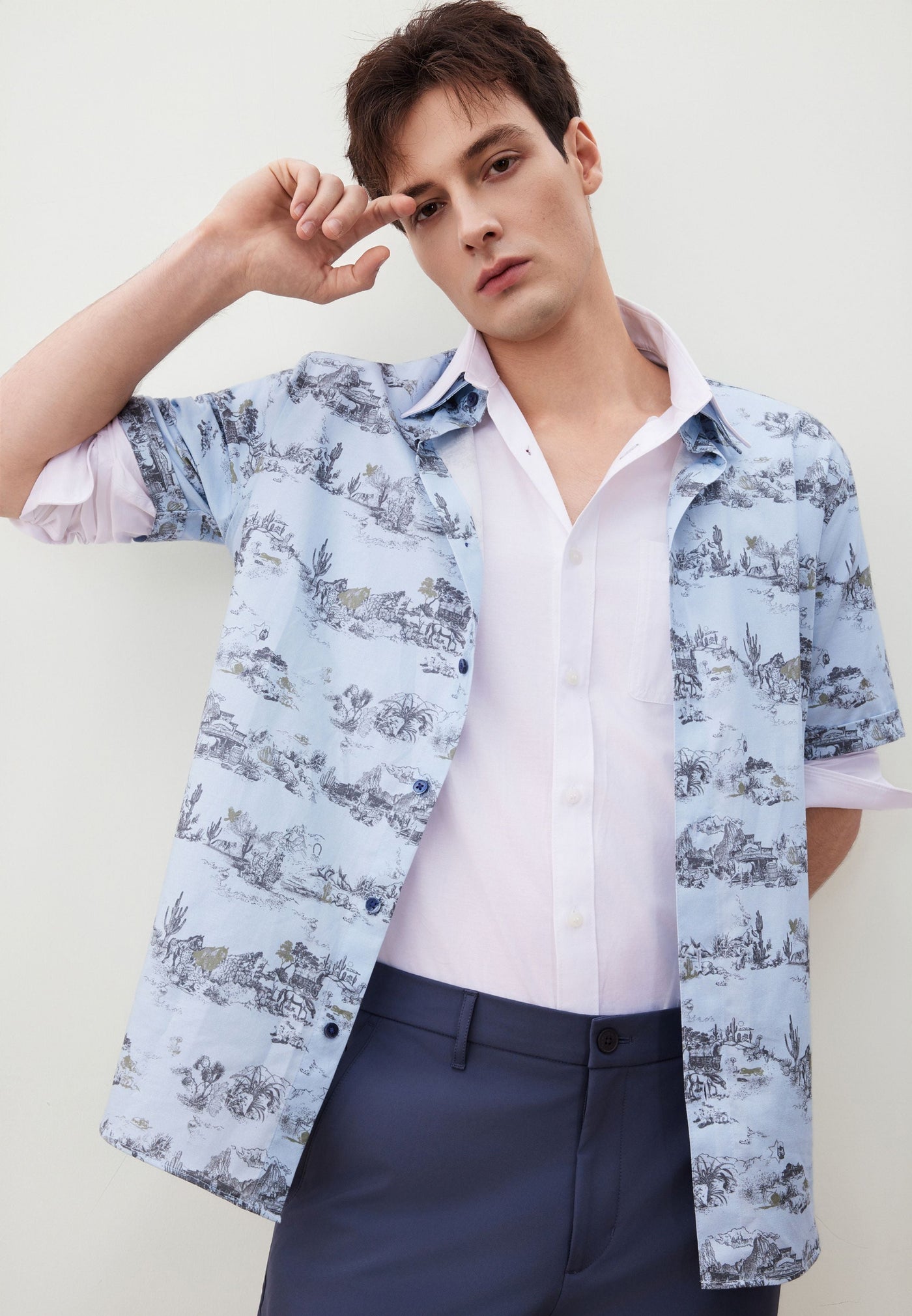 กางเกงขายาวแบบลำลองสำหรับผู้ชาย Slim Tapered Fit