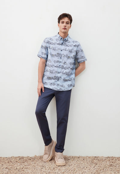 กางเกงขายาวแบบลำลองสำหรับผู้ชาย Slim Tapered Fit