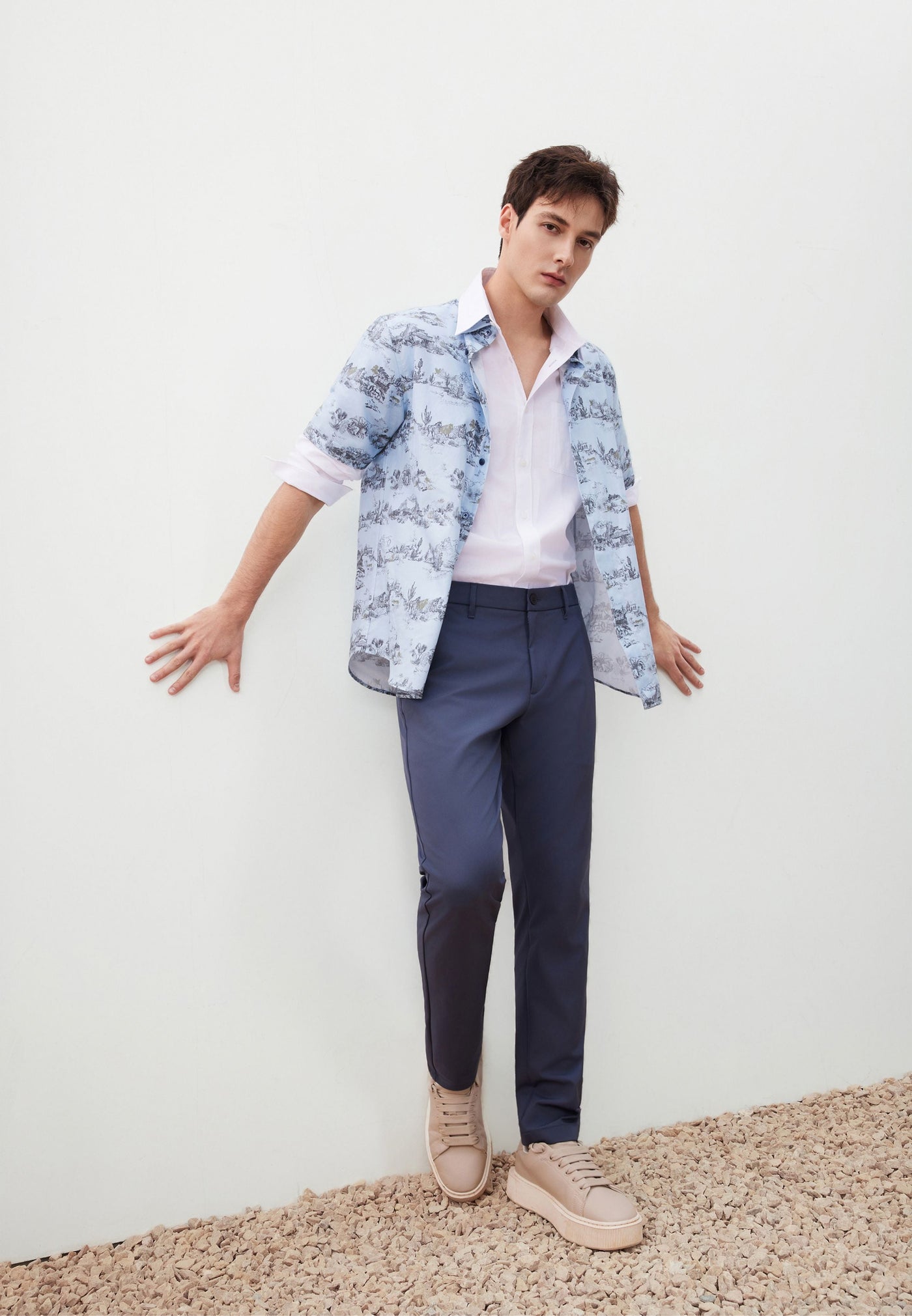 กางเกงขายาวแบบลำลองสำหรับผู้ชาย Slim Tapered Fit