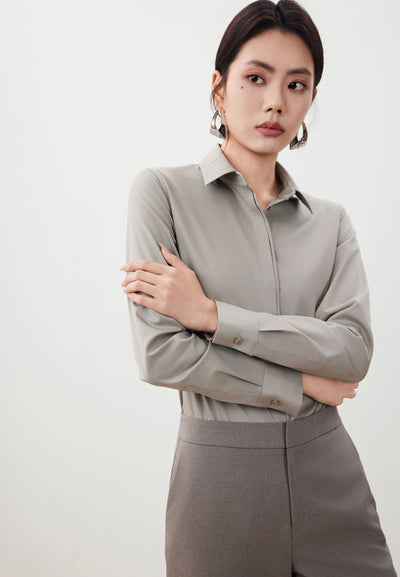 เสื้อเชิ้ตแบบทางการสำหรับผู้หญิง Slim Fit