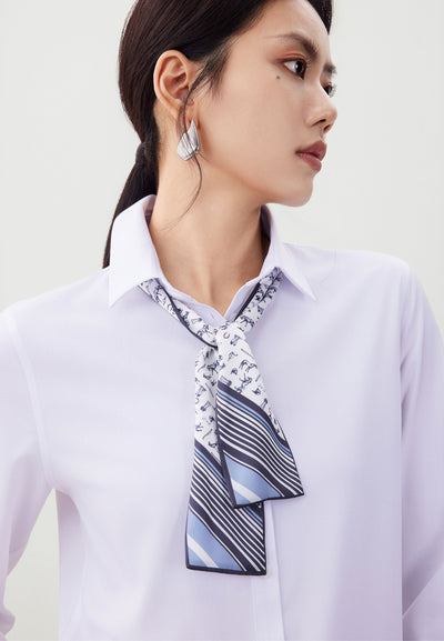 Women Clothing Scarf Textured Shirt Slim Fit