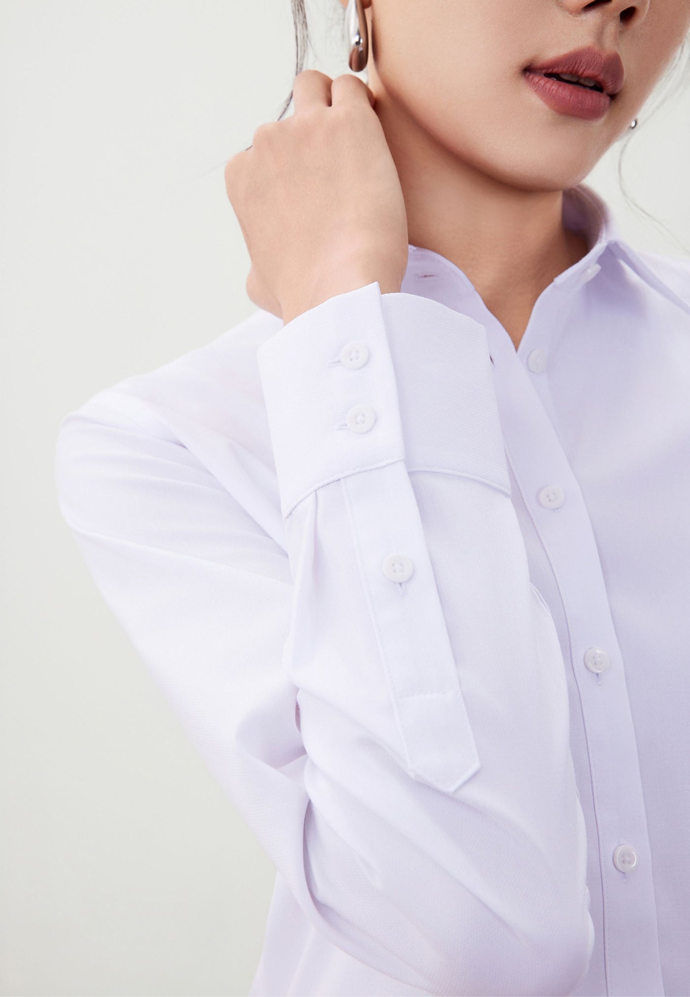 Women Clothing Scarf Textured Shirt Slim Fit