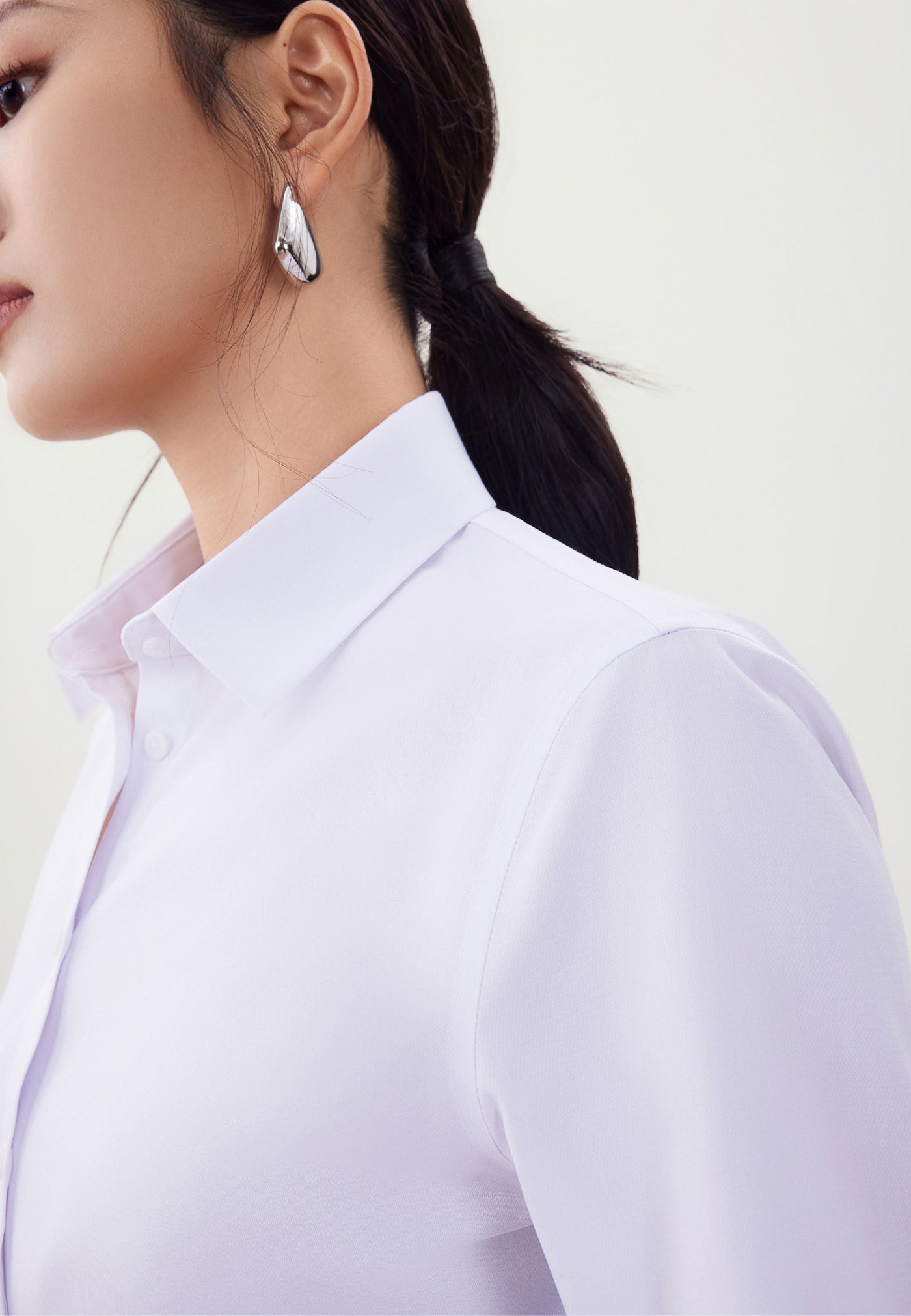 Women Clothing Scarf Textured Shirt Slim Fit