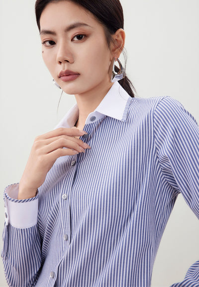 เสื้อเชิ้ตแบบทางการสำหรับผู้หญิง Slim Fit