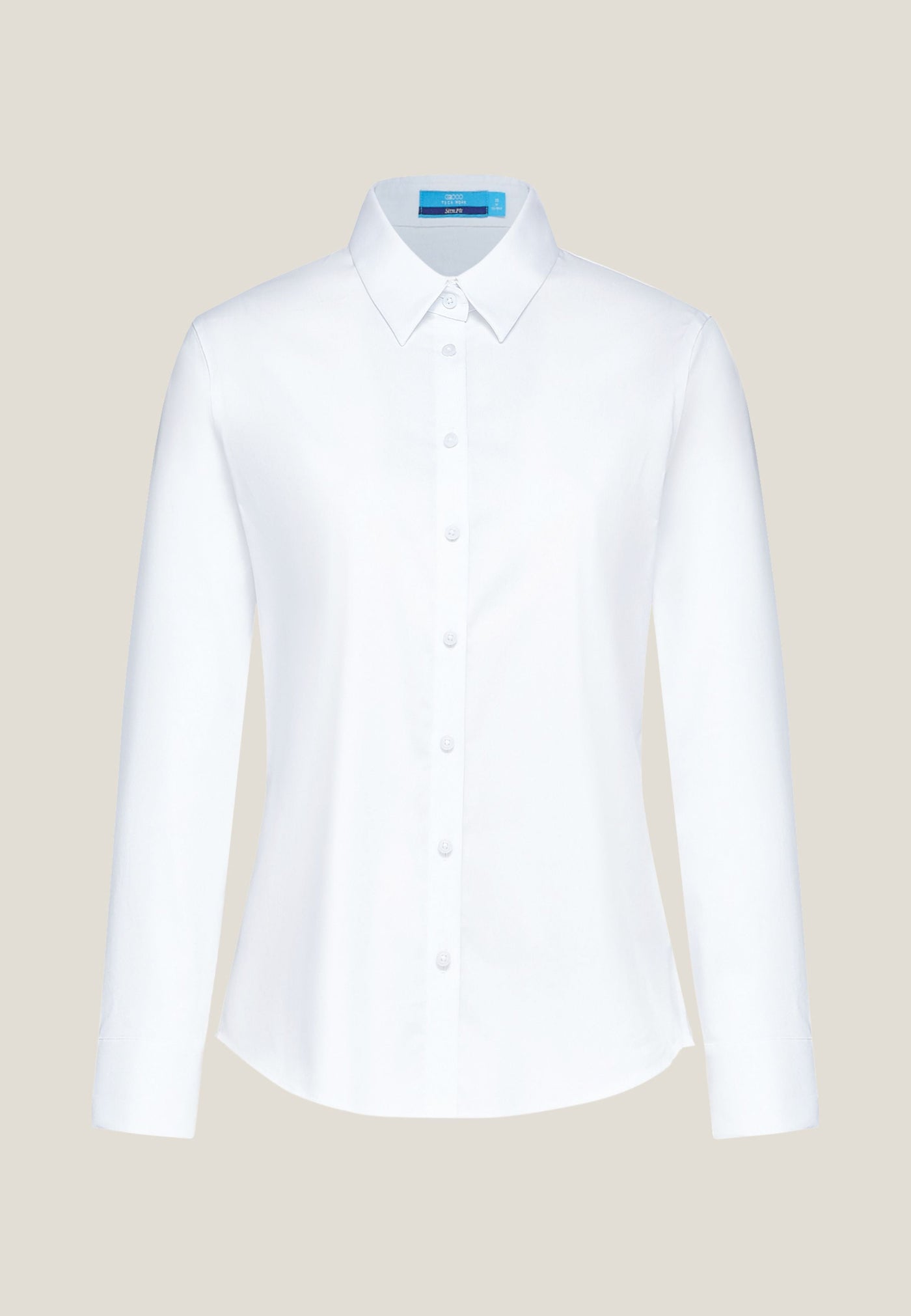 Women Clothing Easy Care Tie Shirt Slim Fit