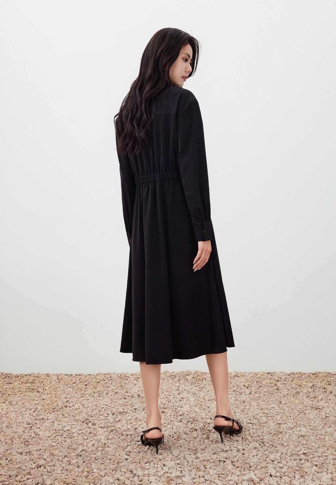 Women Clothing Twill Maxi Shirt Dress Fit & Flare