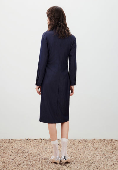 Women Clothing Twill Maxi Shirt Dress Fitted