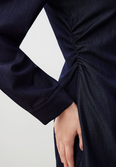 Women Clothing Twill Maxi Shirt Dress Fitted