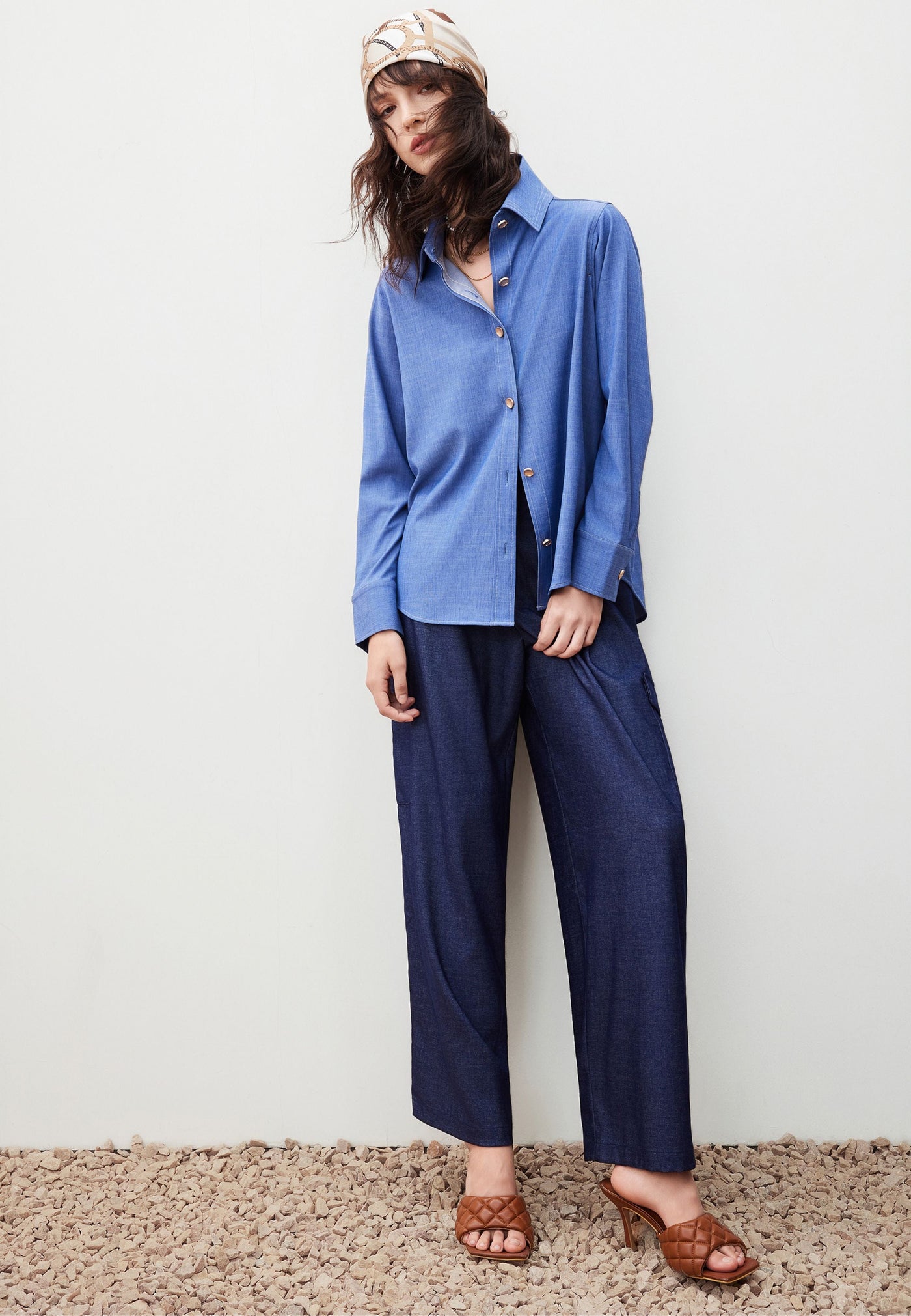 เสื้อเชิ้ตลำลองสำหรับผู้หญิง Relaxed Fit