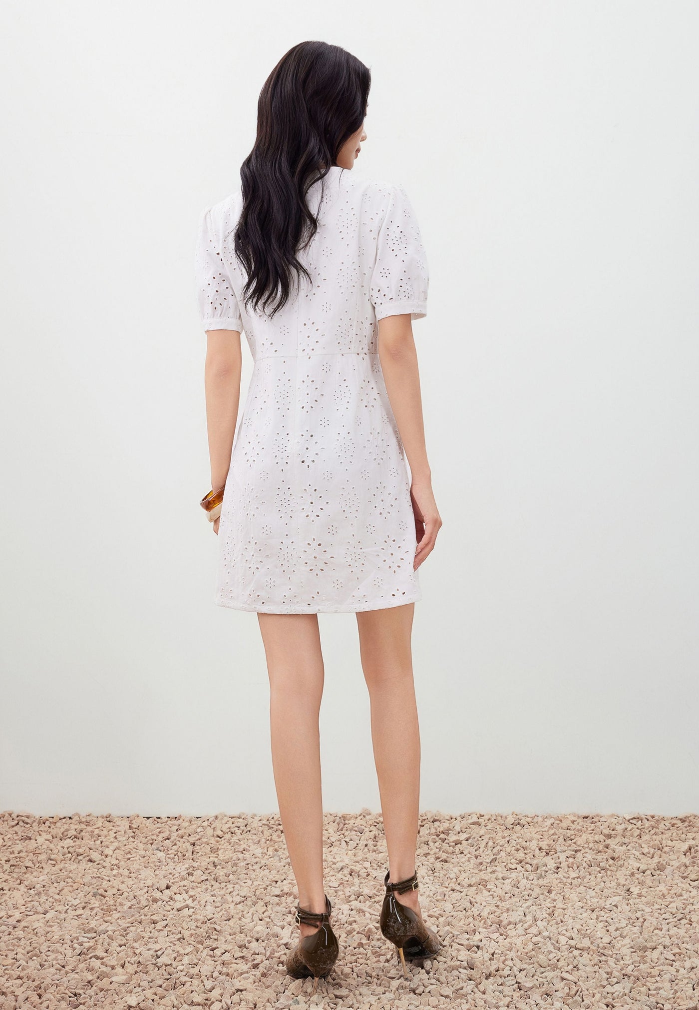 Women Clothing Embroidered Scoop Neck Dress A Shape