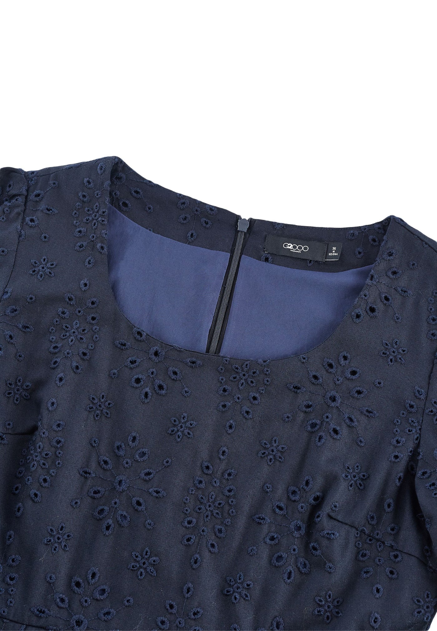Women Clothing Embroidered Scoop Neck Dress A Shape