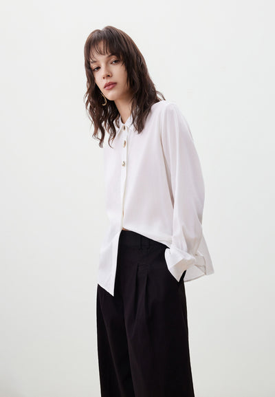 Women Clothing Lyocell Ace Twill Shirt Relaxed Fit