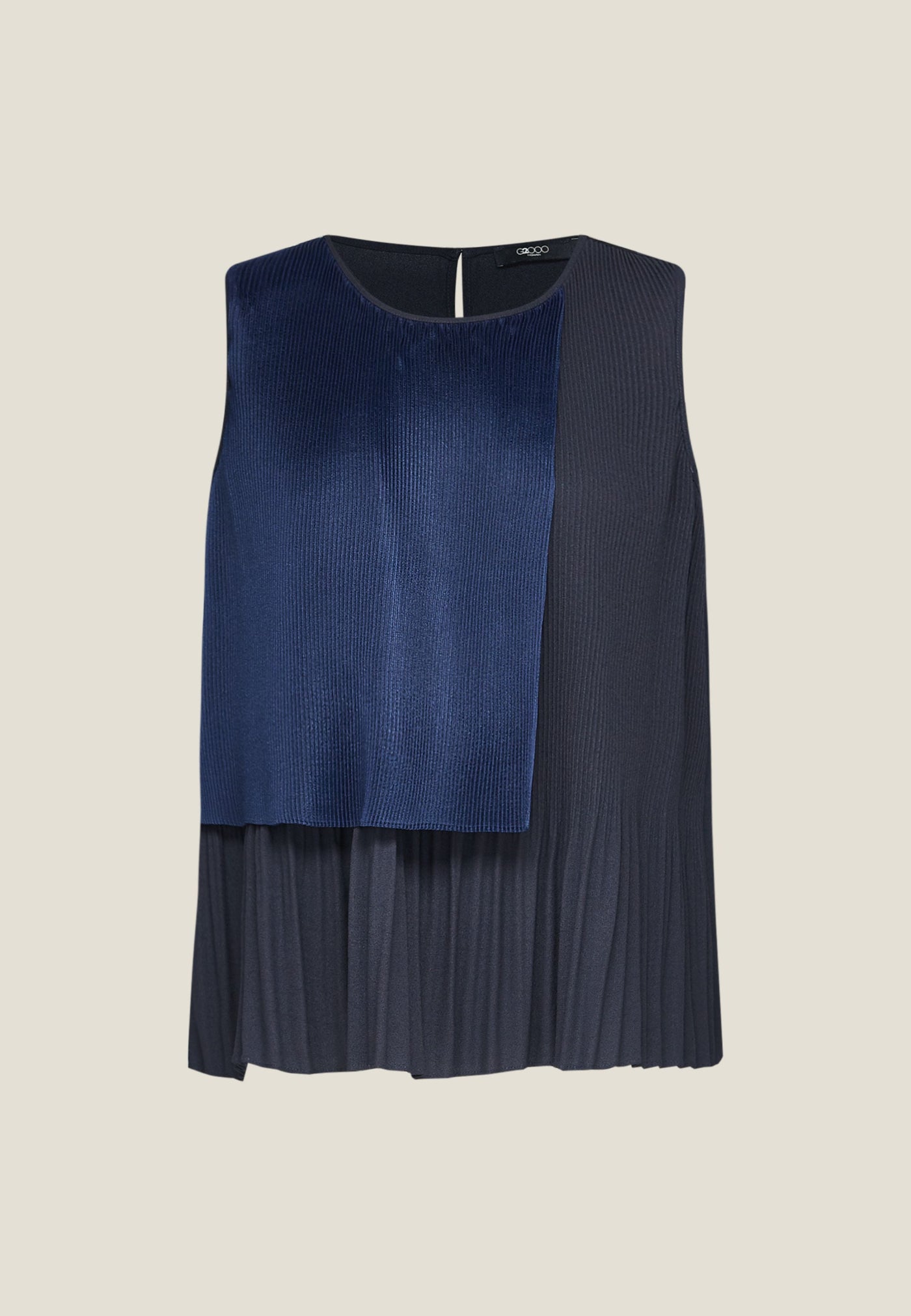 Women Clothing Sleeveless Gradient Pleat Puff Shoulder Blouse Regular Fit
