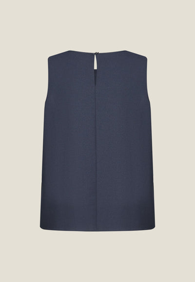 Women Clothing Sleeveless Gradient Pleat Puff Shoulder Blouse Regular Fit