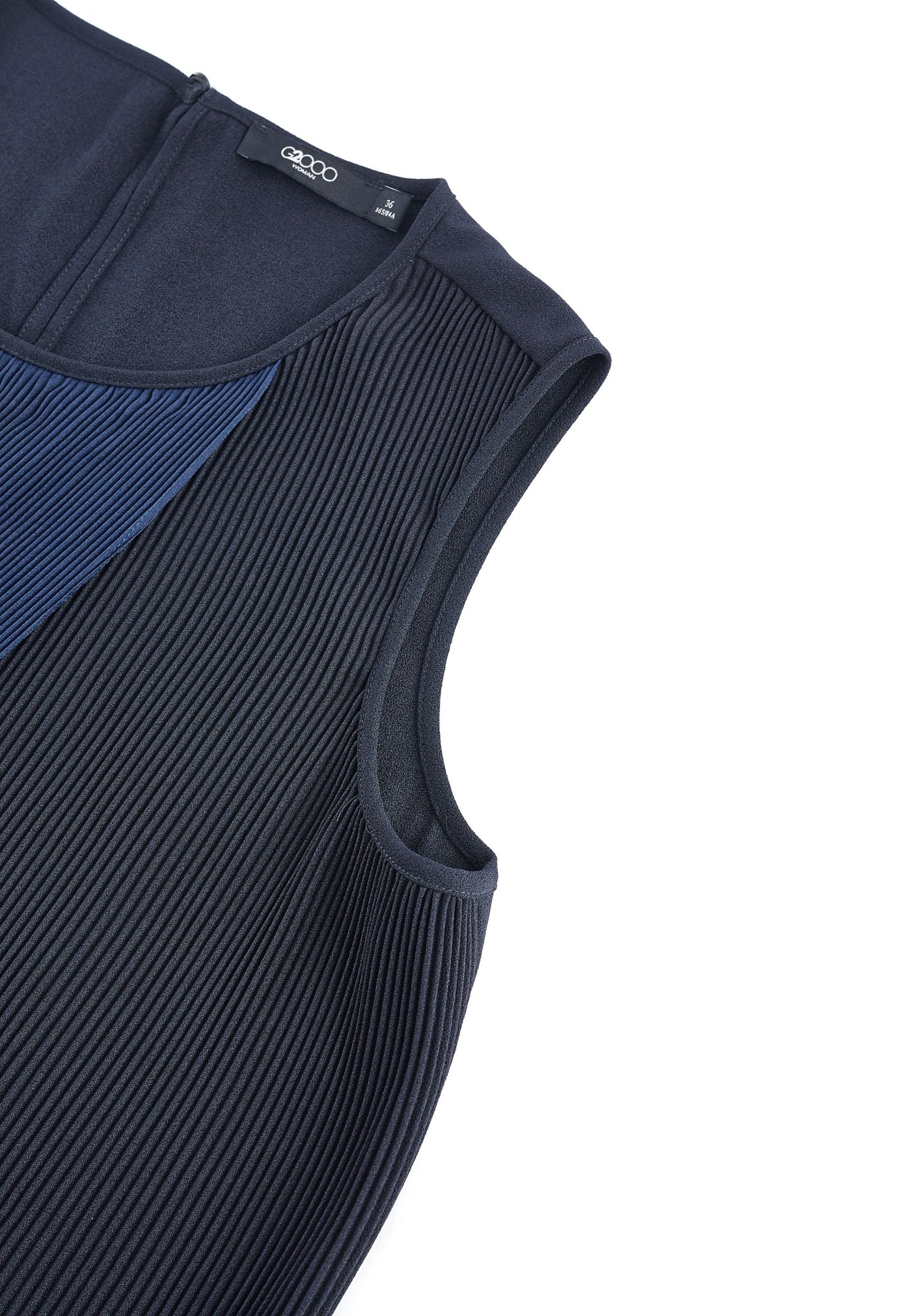 Women Clothing Sleeveless Gradient Pleat Puff Shoulder Blouse Regular Fit