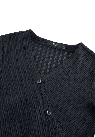 Women Clothing Jacquard Knit Wrap Top Regular Fit