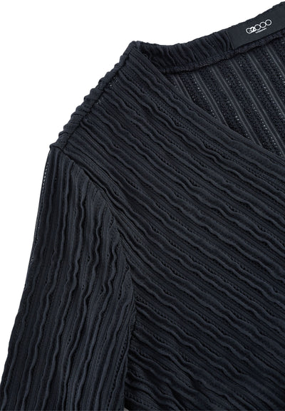 Women Clothing Jacquard Knit Wrap Top Regular Fit