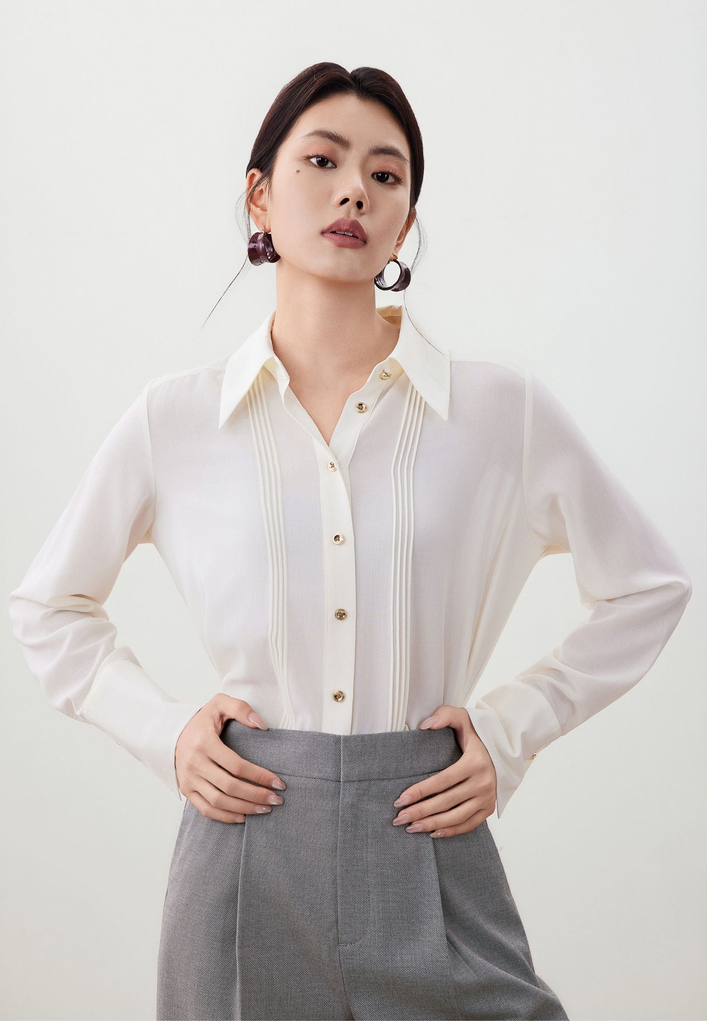 เสื้อเบลาส์สำหรับผู้หญิง Relaxed Fit