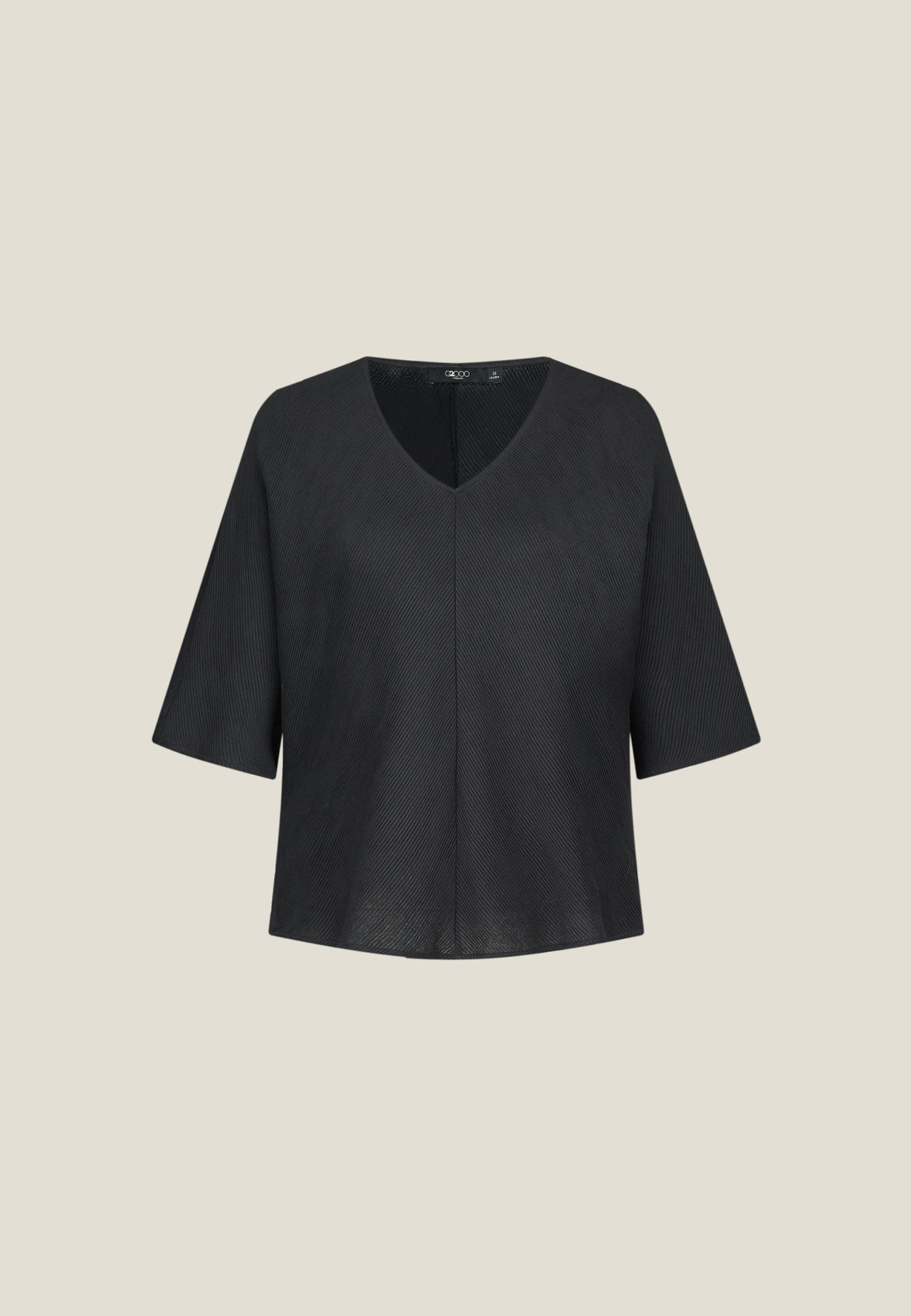 Women Clothing Textured Fabric V-Neck Top NO FIT
