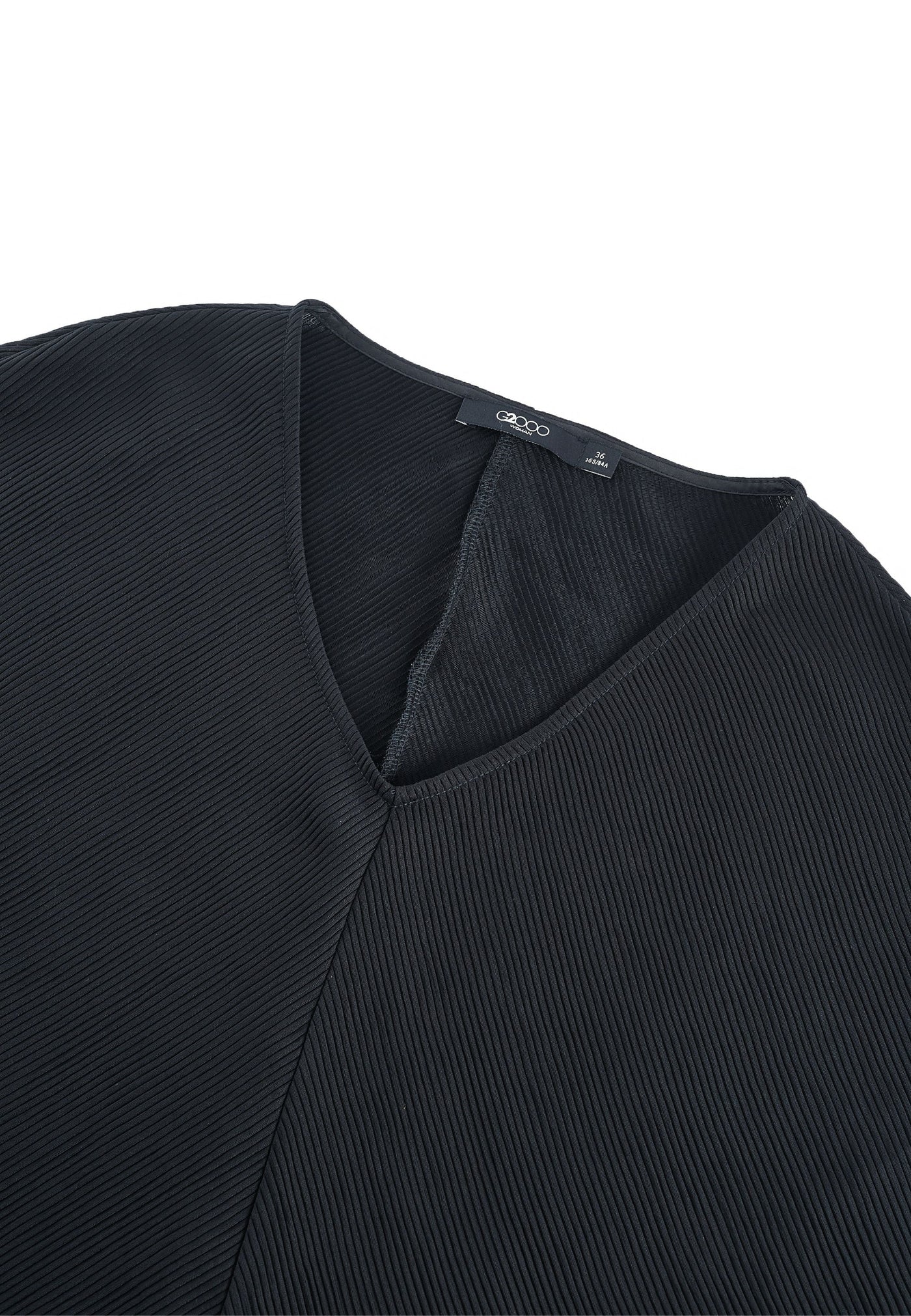 Women Clothing Textured Fabric V-Neck Top NO FIT