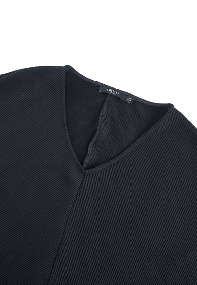 Women Clothing Textured Fabric V-Neck Top NO FIT