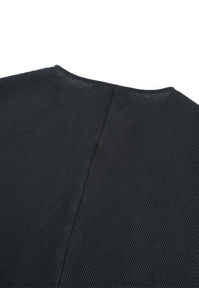 Women Clothing Textured Fabric V-Neck Top NO FIT