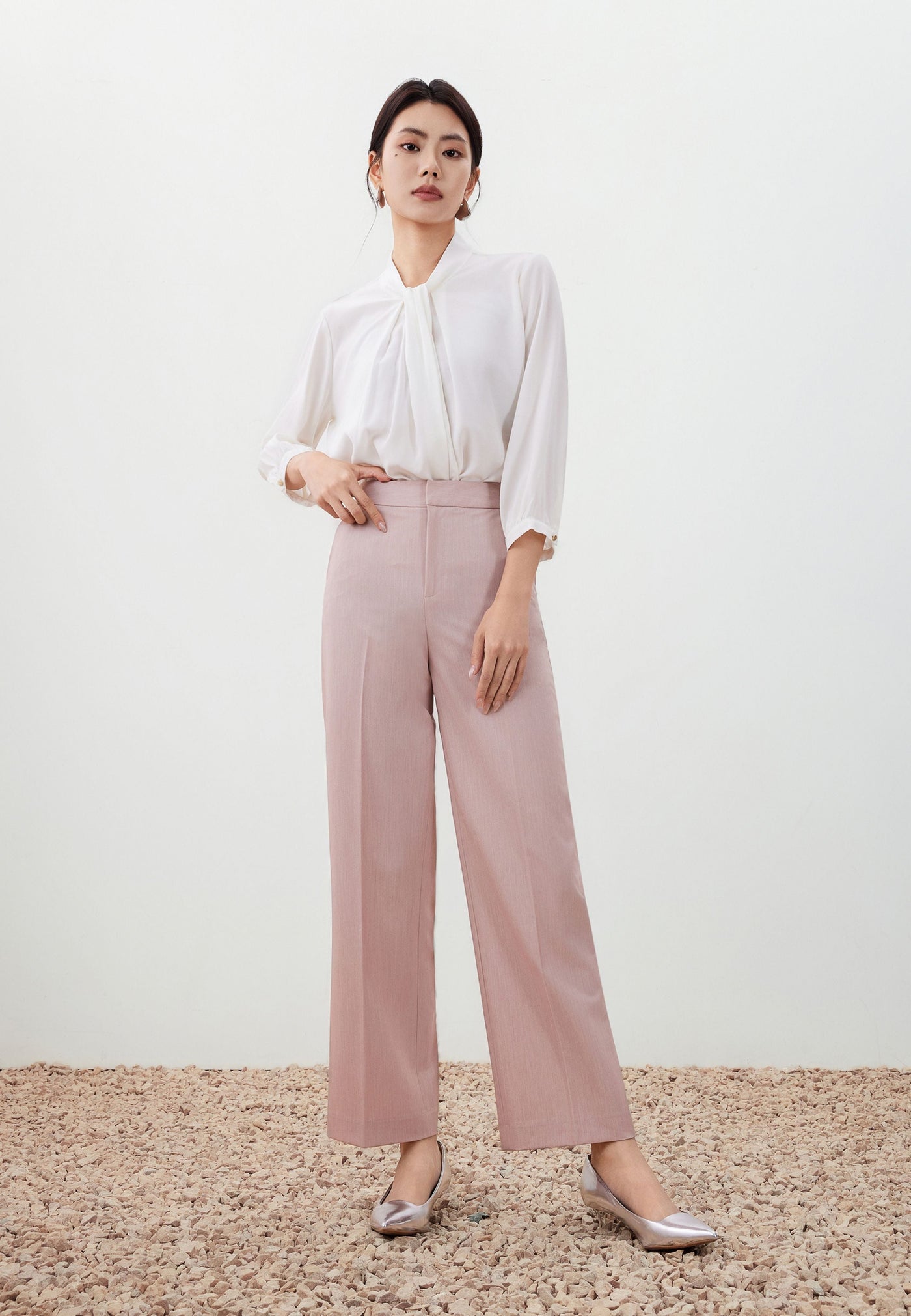 Women Clothing Draped Tie Detail Blouse Regular Fit