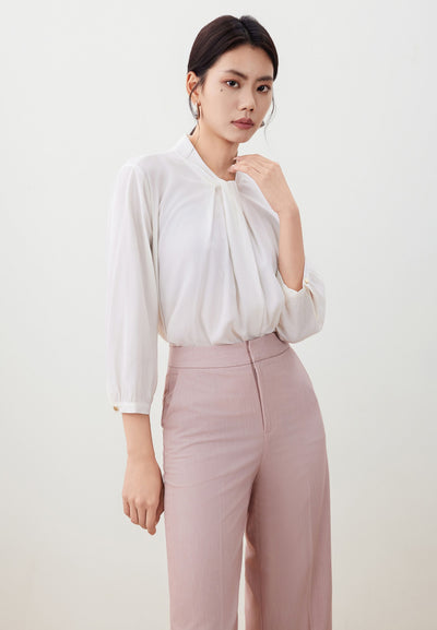 Women Clothing Draped Tie Detail Blouse Regular Fit