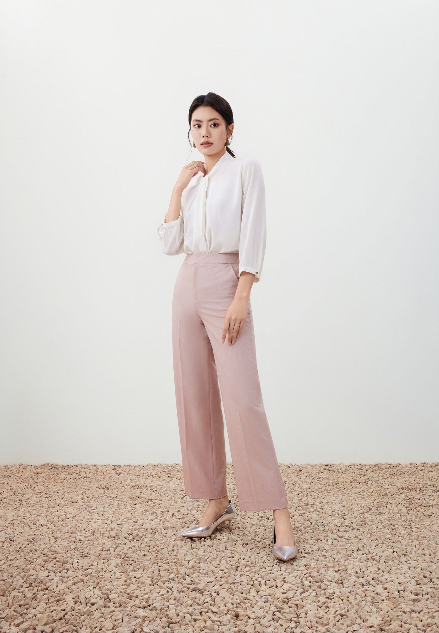 Women Clothing Draped Tie Detail Blouse Regular Fit