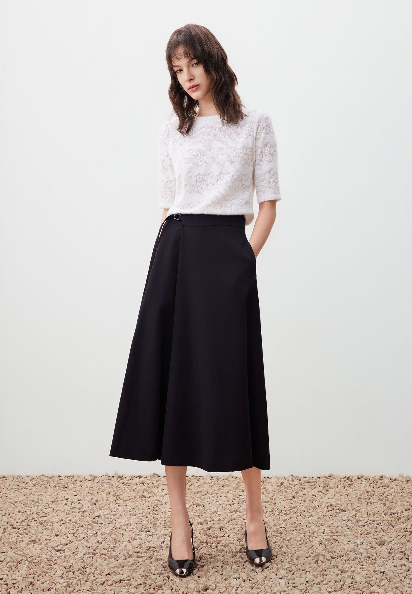 เสื้อเบลาส์ผ้ายืดสำหรับผู้หญิง Slim Fit