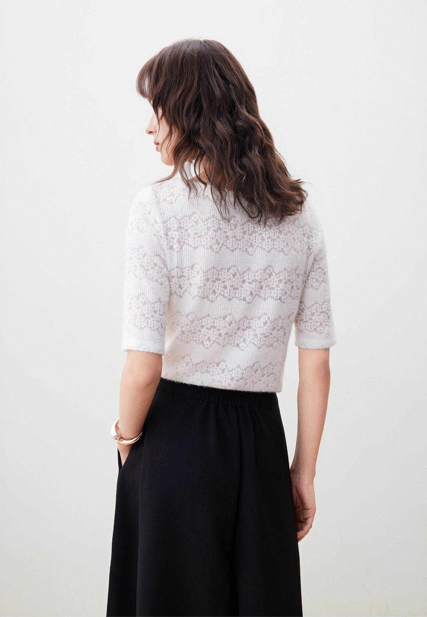 เสื้อเบลาส์ผ้ายืดสำหรับผู้หญิง Slim Fit