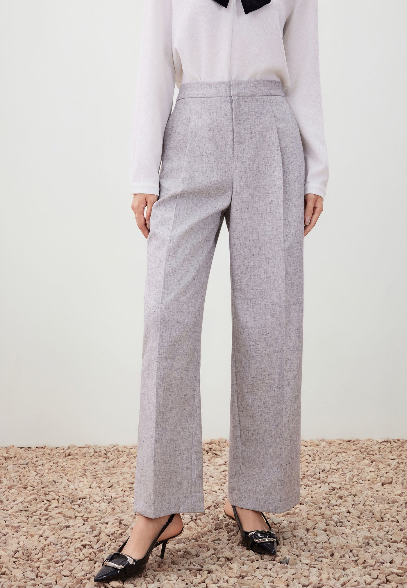 กางเกงสูทสำหรับผู้หญิง Relaxed Straight Leg