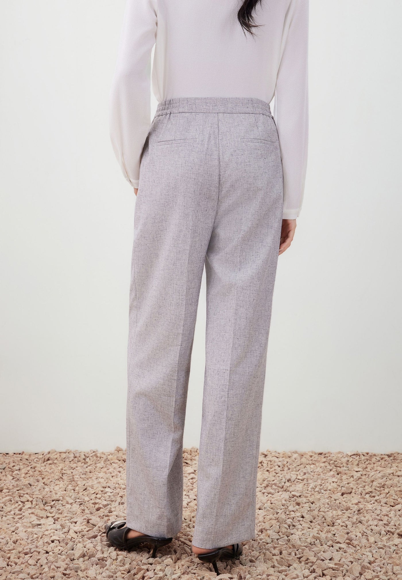 กางเกงสูทสำหรับผู้หญิง Relaxed Straight Leg