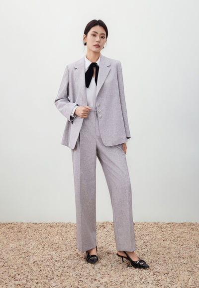 กางเกงสูทสำหรับผู้หญิง Relaxed Straight Leg