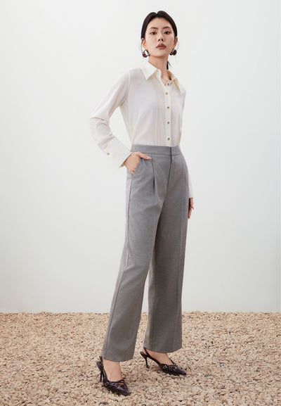 กางเกงสูทสำหรับผู้หญิง Relaxed Straight Leg